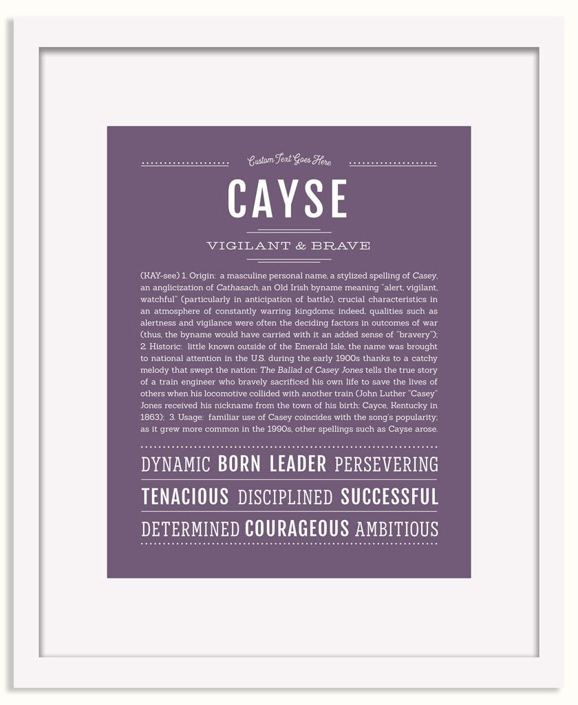Frame Options | Deep Purple | White Frame, Matted