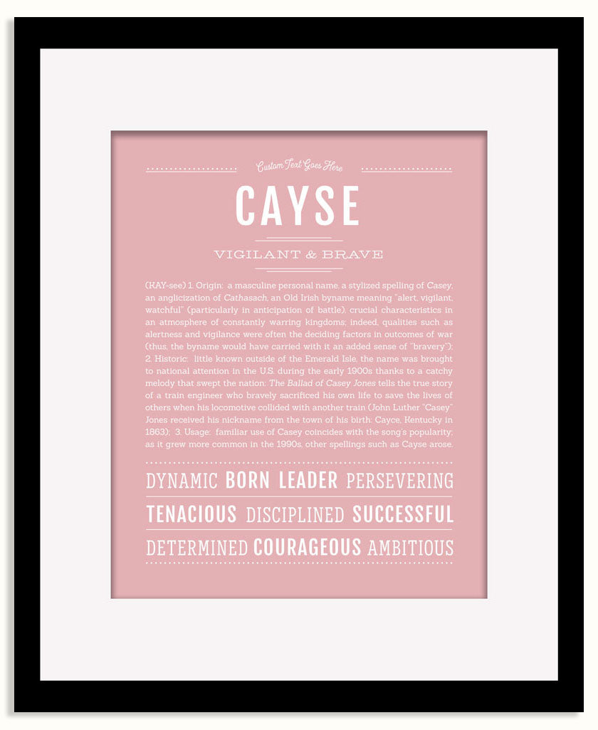 Frame Options | Dusty Rose | Black Frame, Matted