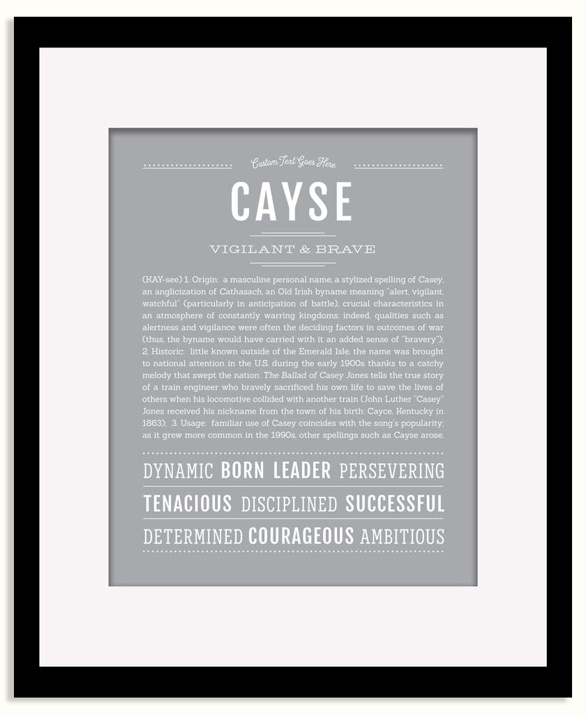 Frame Options | Light Gray | Black Frame, Matted
