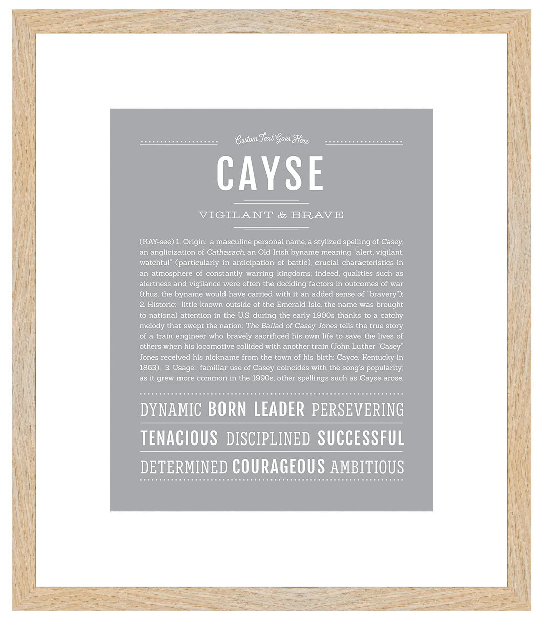 Frame Options | Light Gray | Maple Frame, Matted