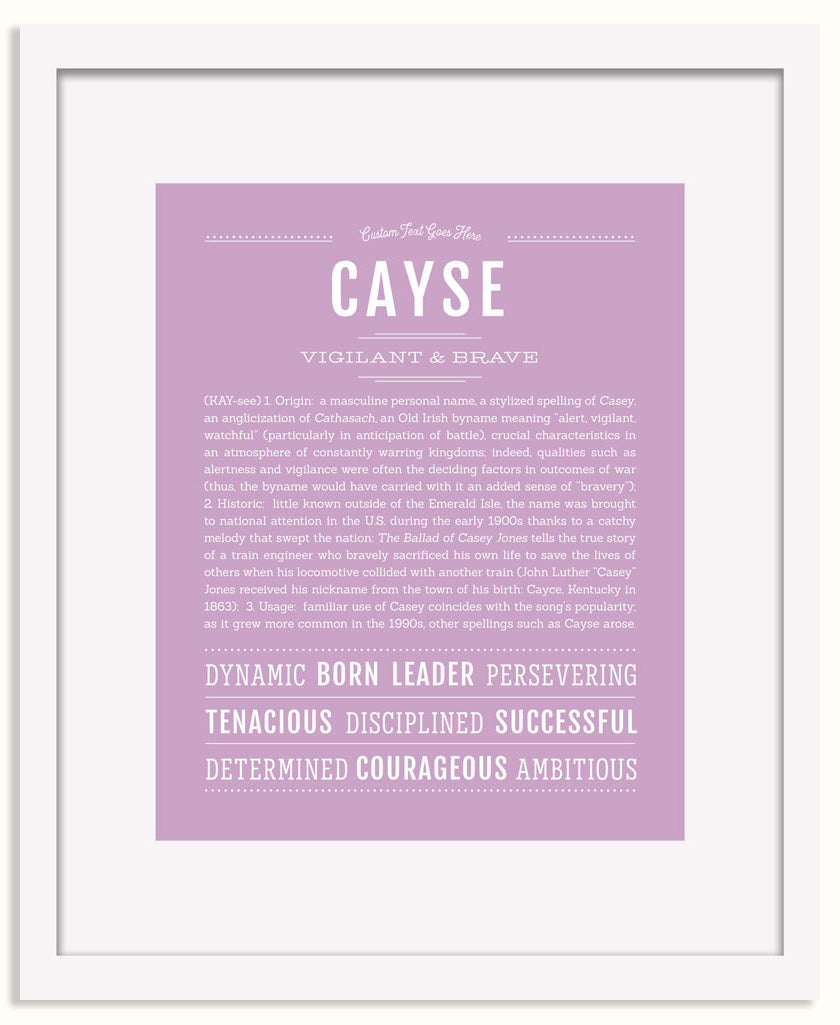 Frame Options | Lilac | White Frame, Matted