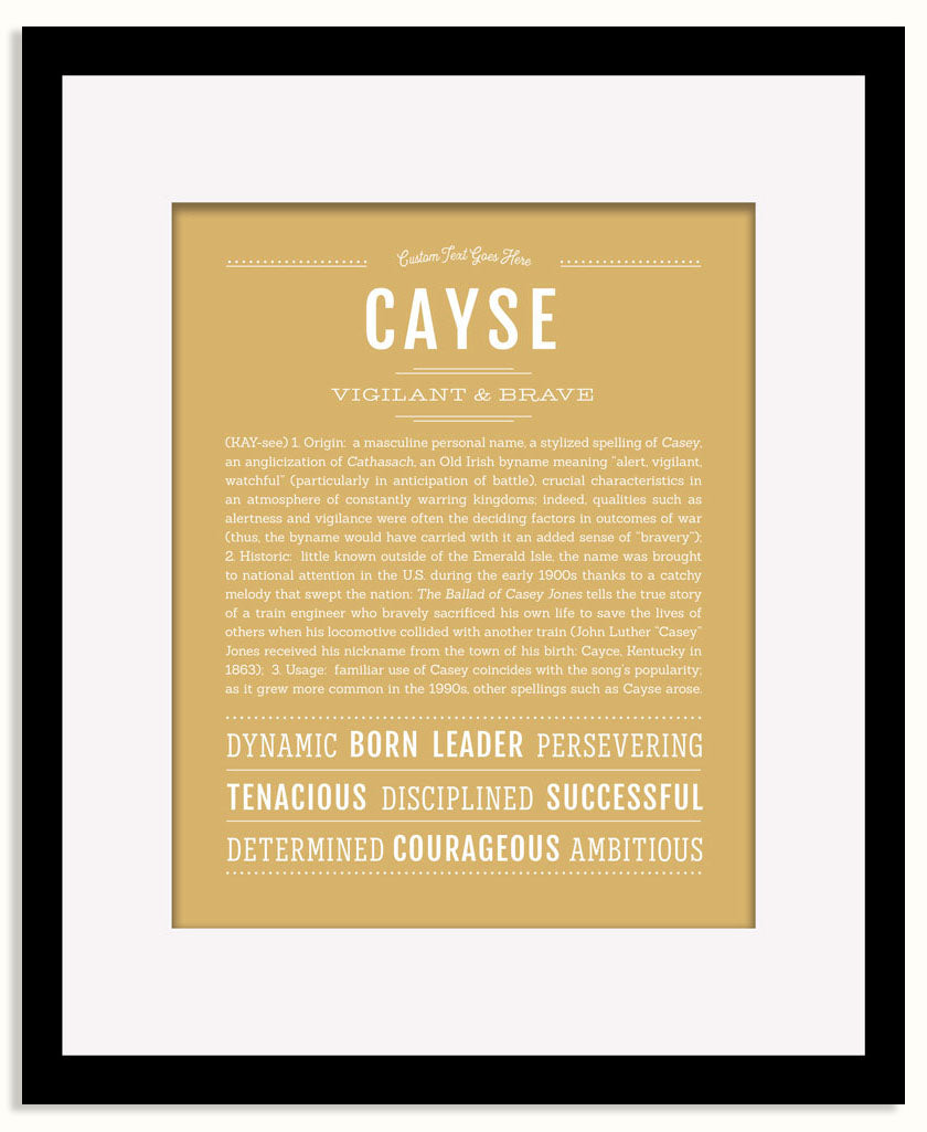 Frame Options | Matte Gold | Black Frame, Matted