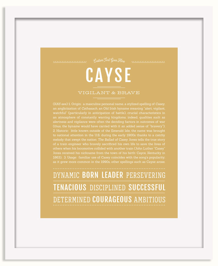 Frame Options | Matte Gold | White Frame, Matted