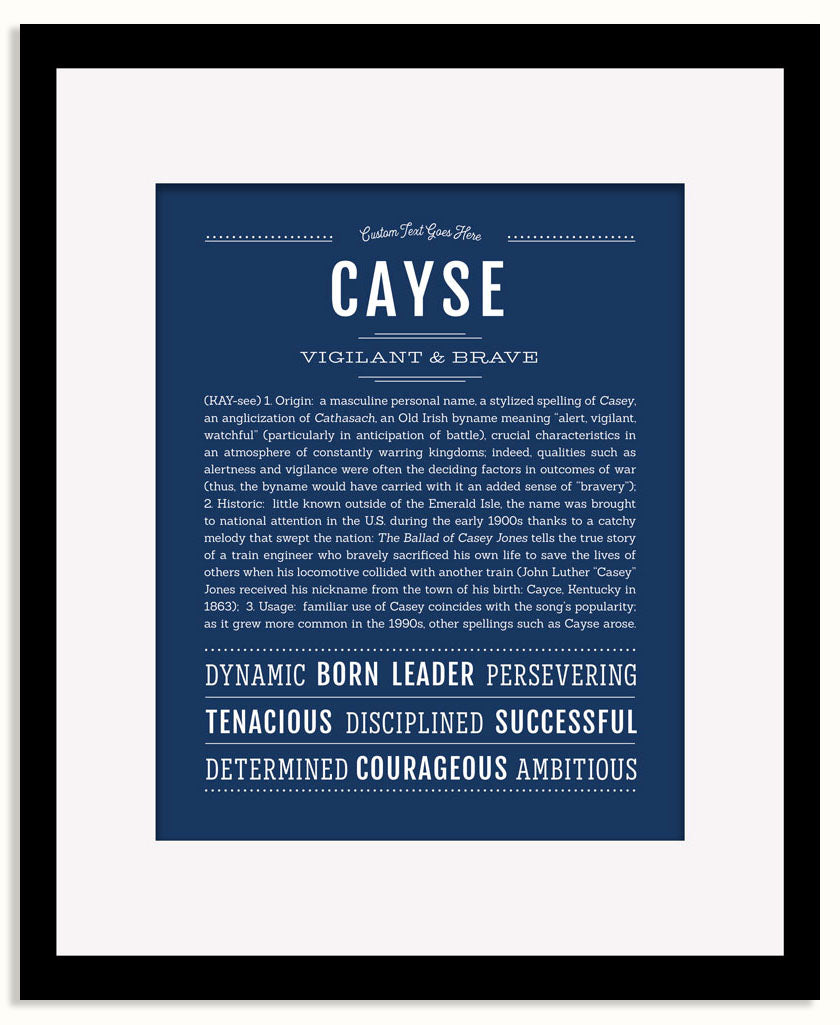 Frame Options | Midnight Blue | Black Frame, Matted