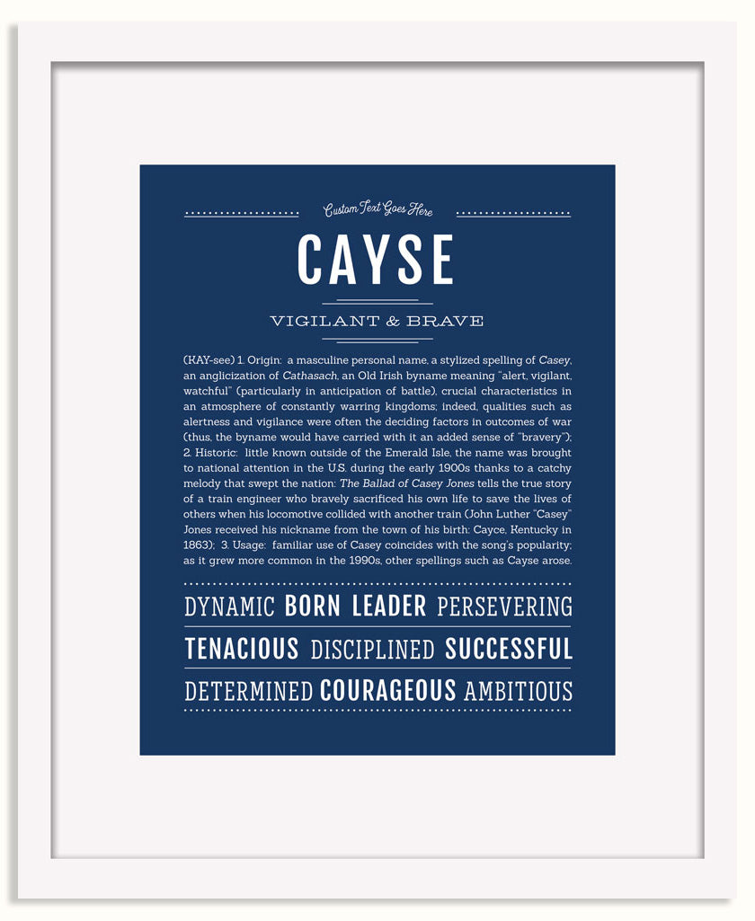 Frame Options | Midnight Blue | White Frame, Matted