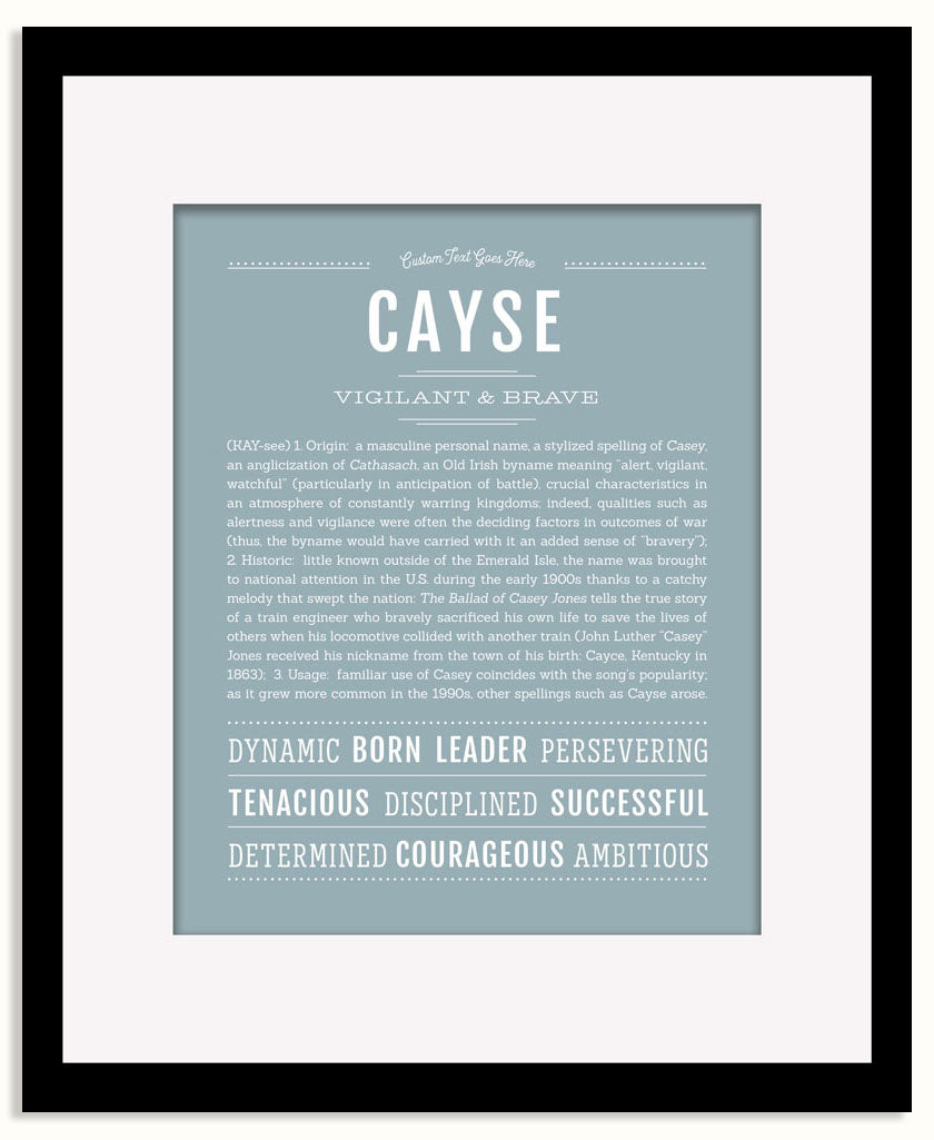 Frame Options | Powder Blue | Black Frame, Matted