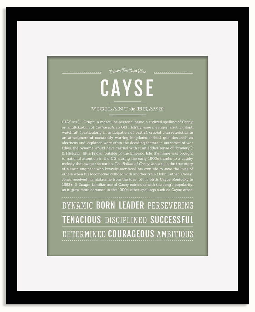 Frame Options | Sage | Black Frame, Matted
