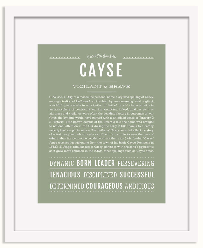 Frame Options | Sage | White Frame, Matted