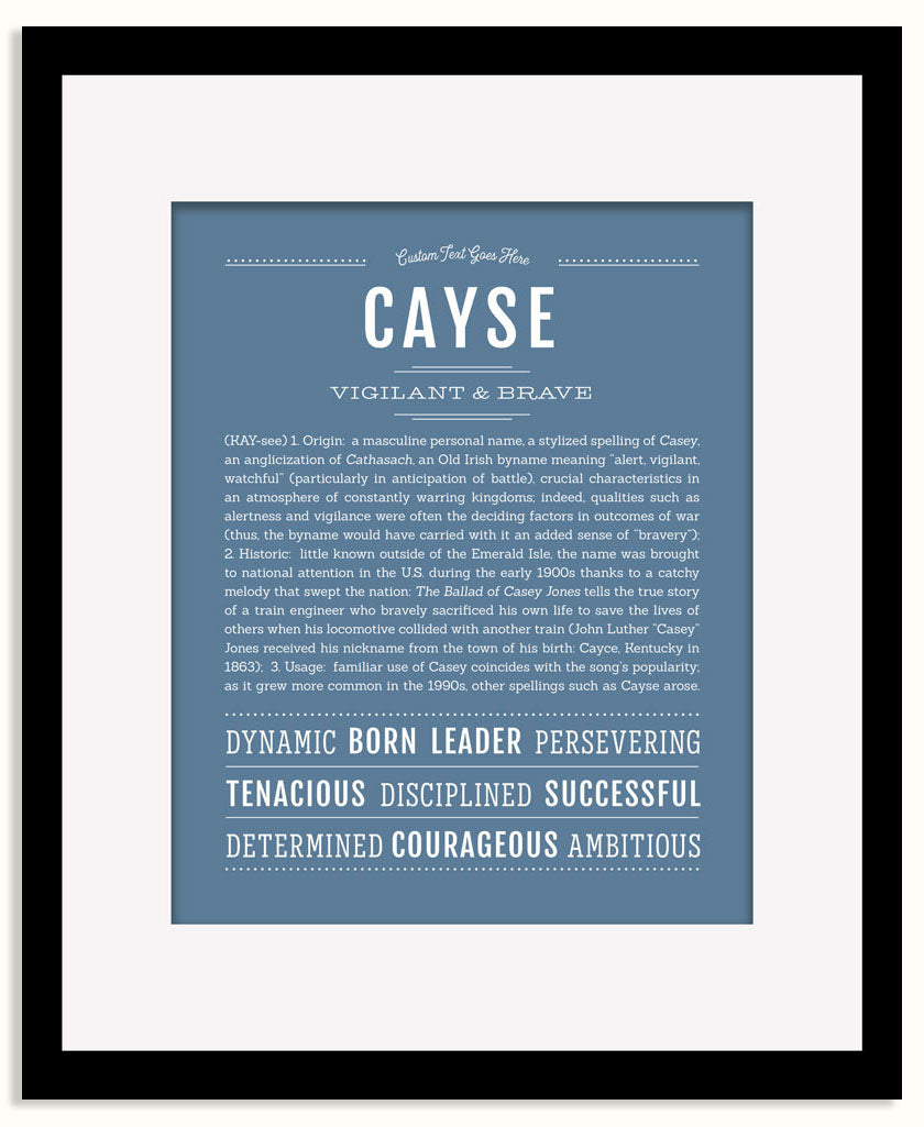 Frame Options | Steele Blue | Black Frame, Matted