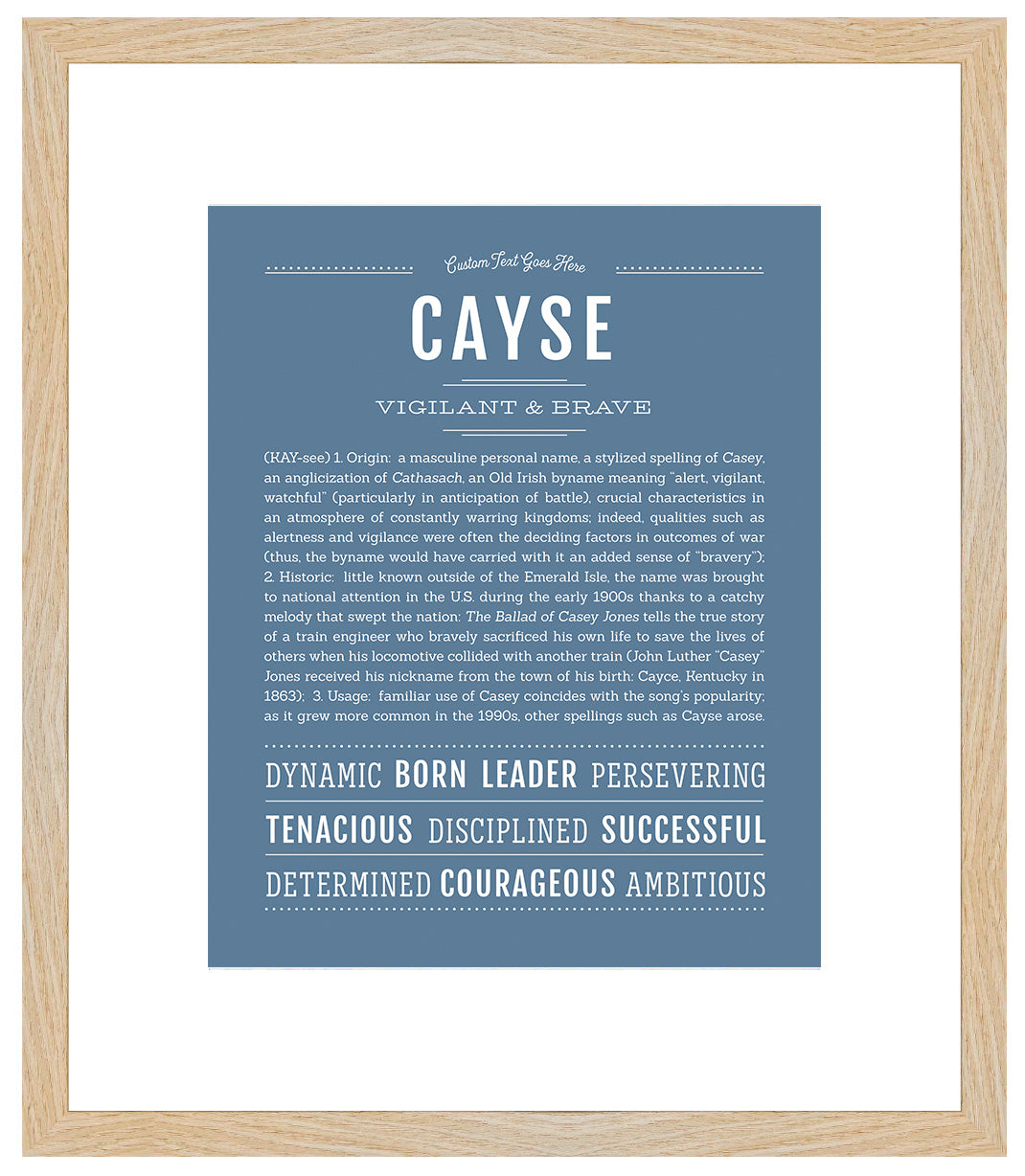 Frame Options | Steele Blue | Maple Frame, Matted