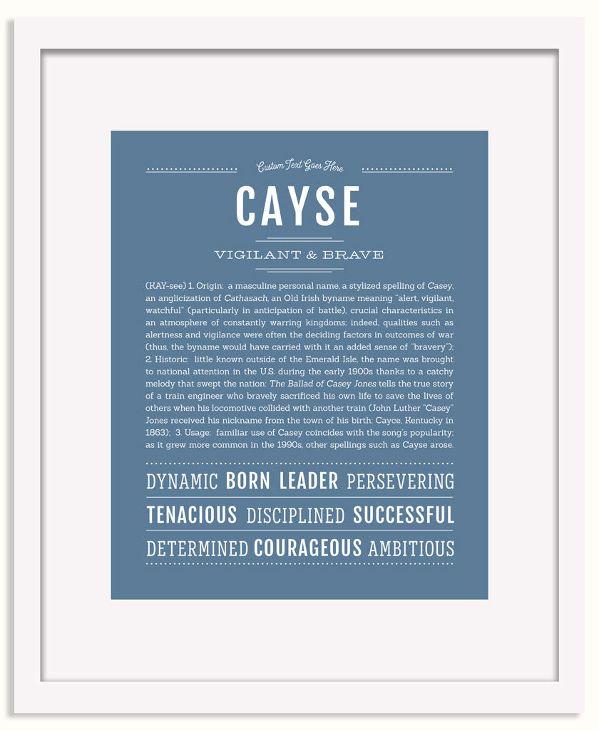 Frame Options | Steele Blue | White Frame, Matted