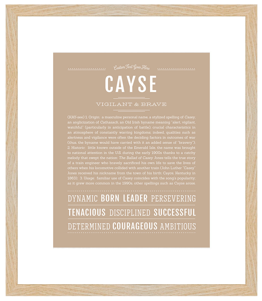 Frame Options | Tan | Maple Frame, Matted