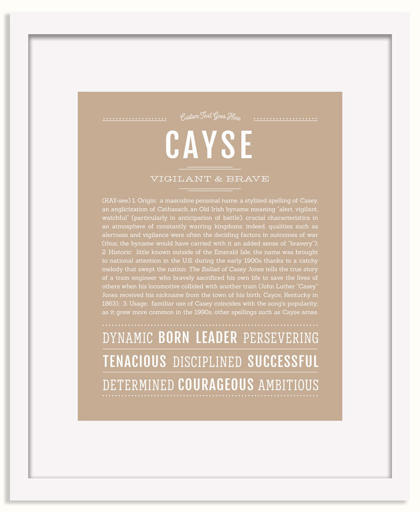 Frame Options | Tan | White Frame, Matted