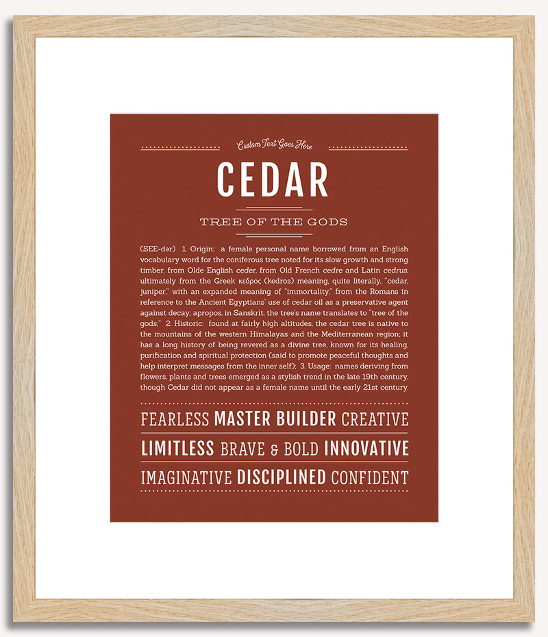 Cedar (female) | Name Art Print