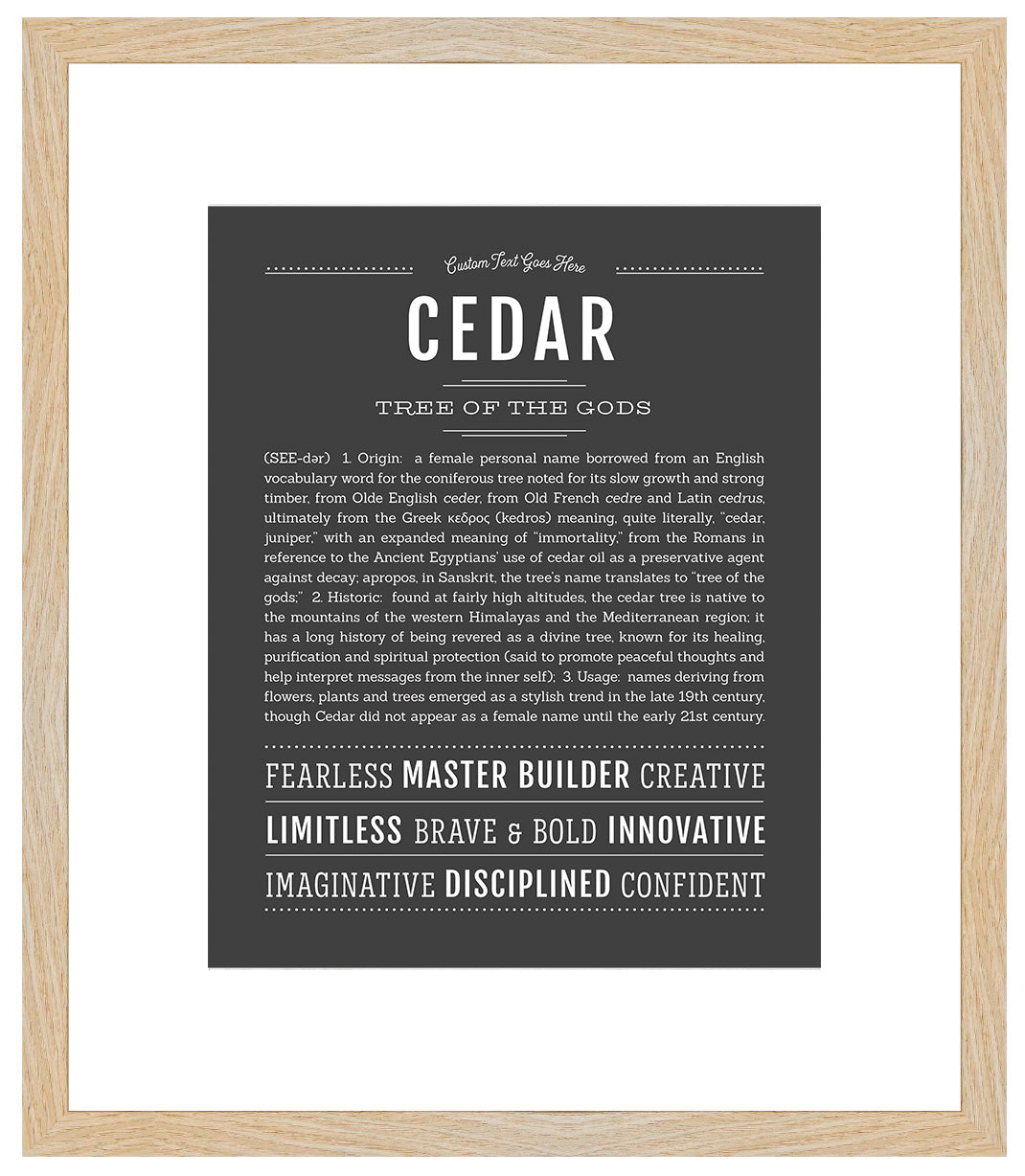 Cedar (female) | Name Art Print