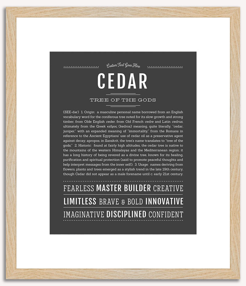 Cedar (male) | Name Art Print