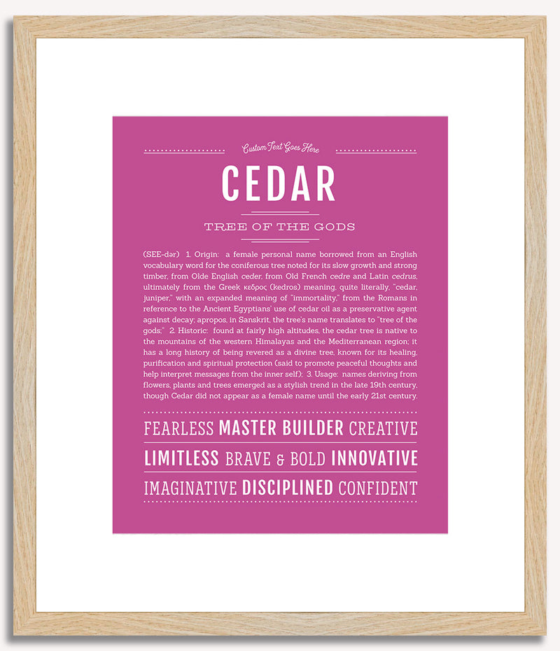 Cedar (female) | Name Art Print