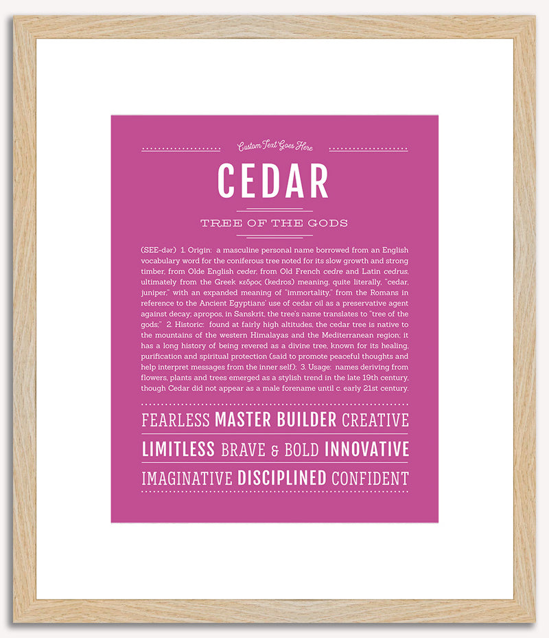 Cedar (male) | Name Art Print