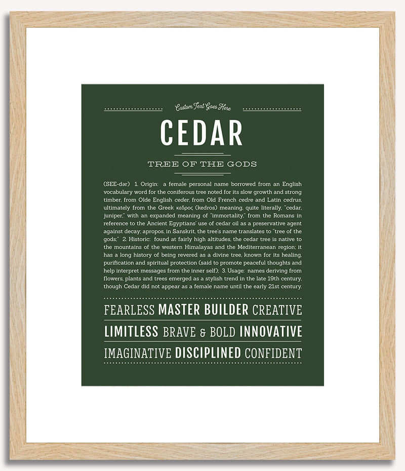 Cedar (female) | Name Art Print