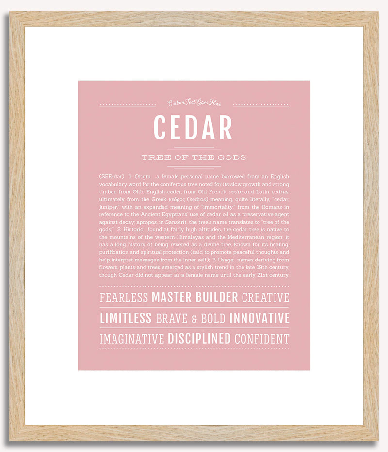 Cedar (female) | Name Art Print