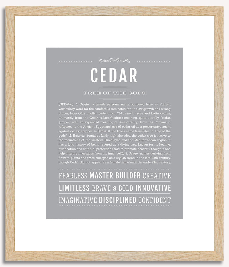 Cedar (female) | Name Art Print