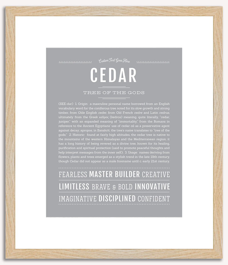 Cedar (male) | Name Art Print