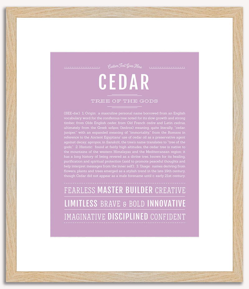 Cedar (male) | Name Art Print