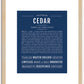 Cedar (female) | Name Art Print