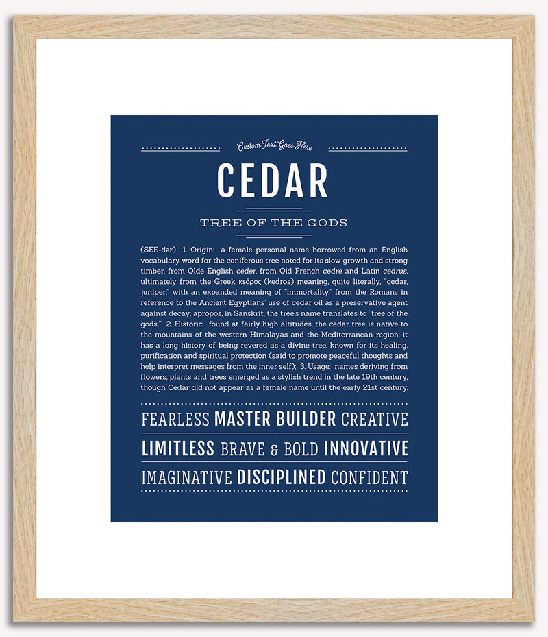 Cedar (female) | Name Art Print