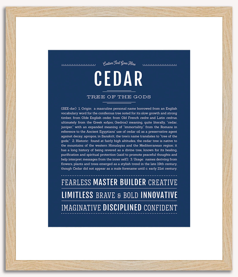 Cedar (male) | Name Art Print