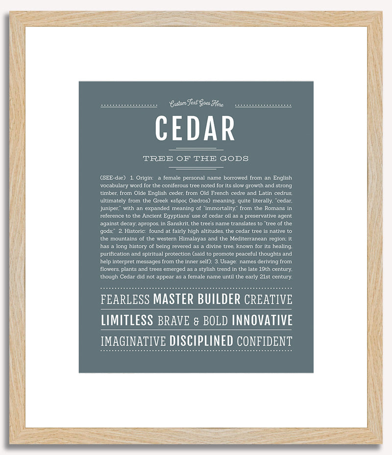 Cedar (female) | Name Art Print