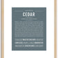 Cedar (male) | Name Art Print