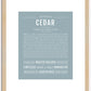 Cedar (female) | Name Art Print