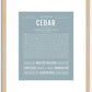 Cedar (male) | Name Art Print