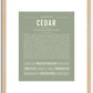 Cedar (female) | Name Art Print