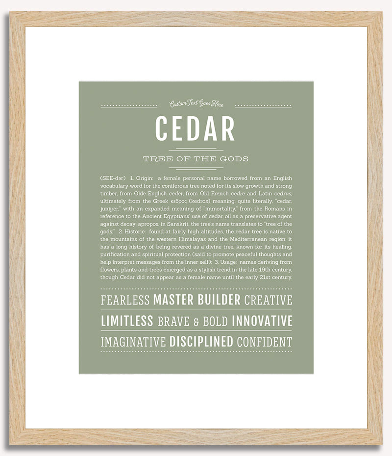 Cedar (female) | Name Art Print