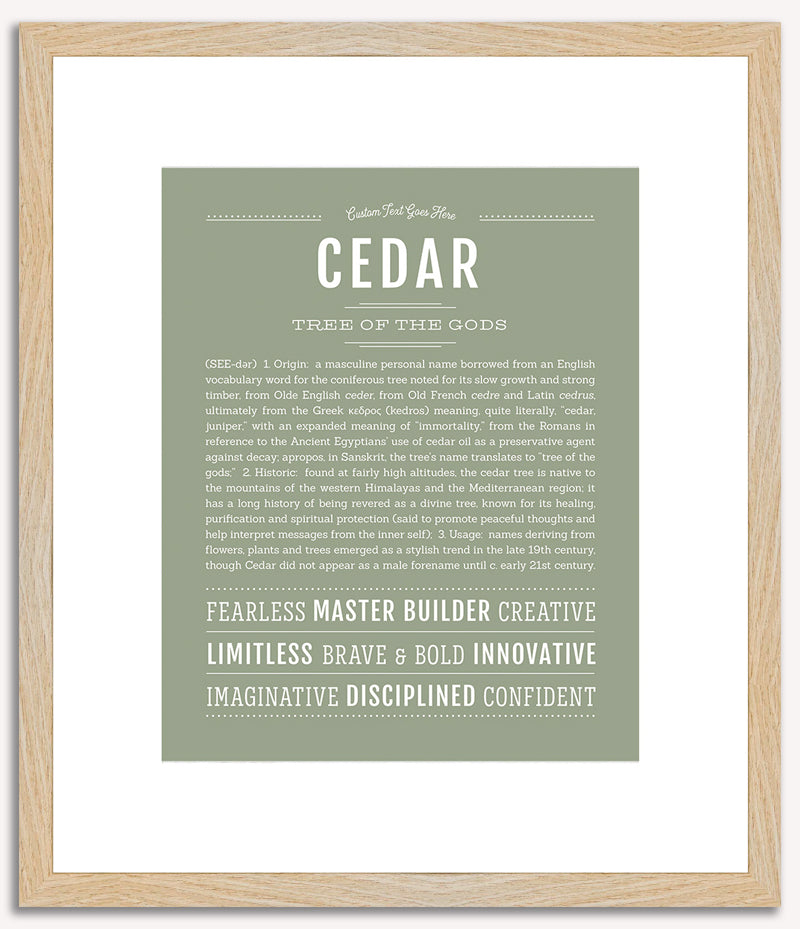 Cedar (male) | Name Art Print