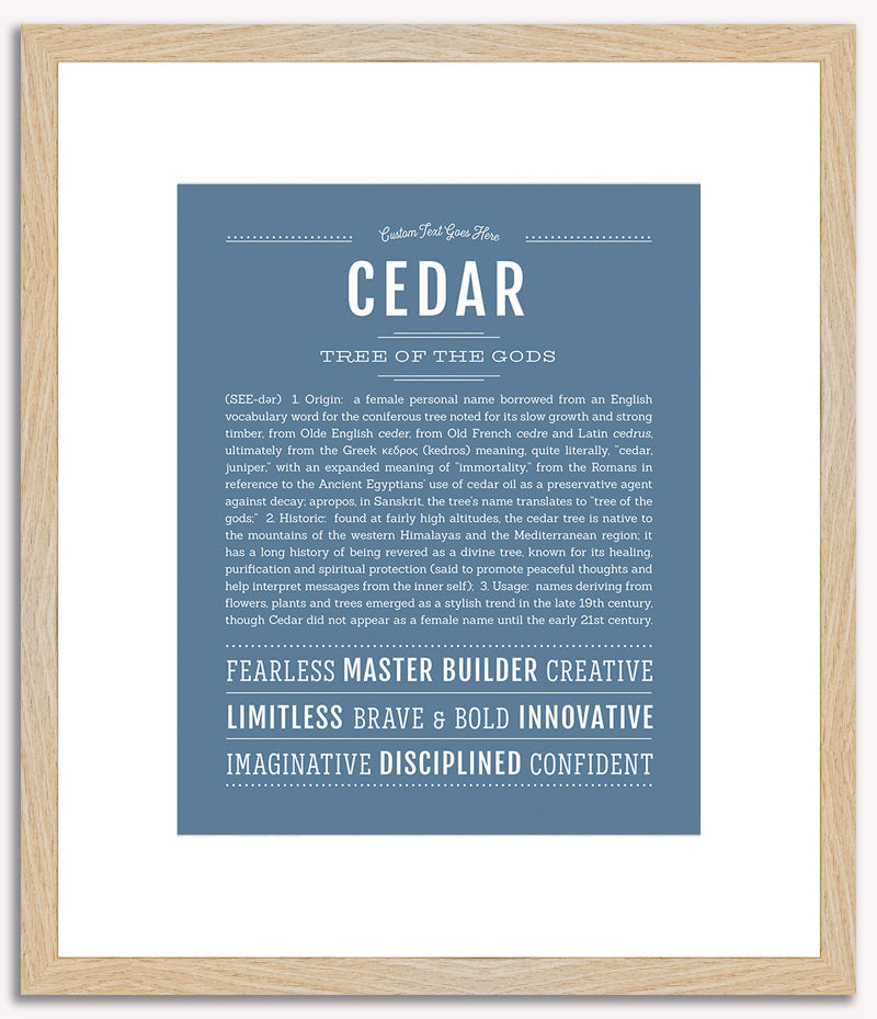 Cedar (female) | Name Art Print