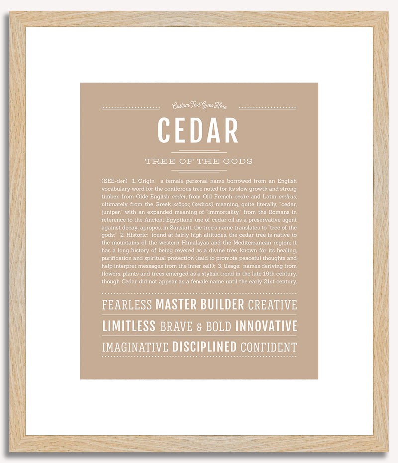 Cedar (female) | Name Art Print