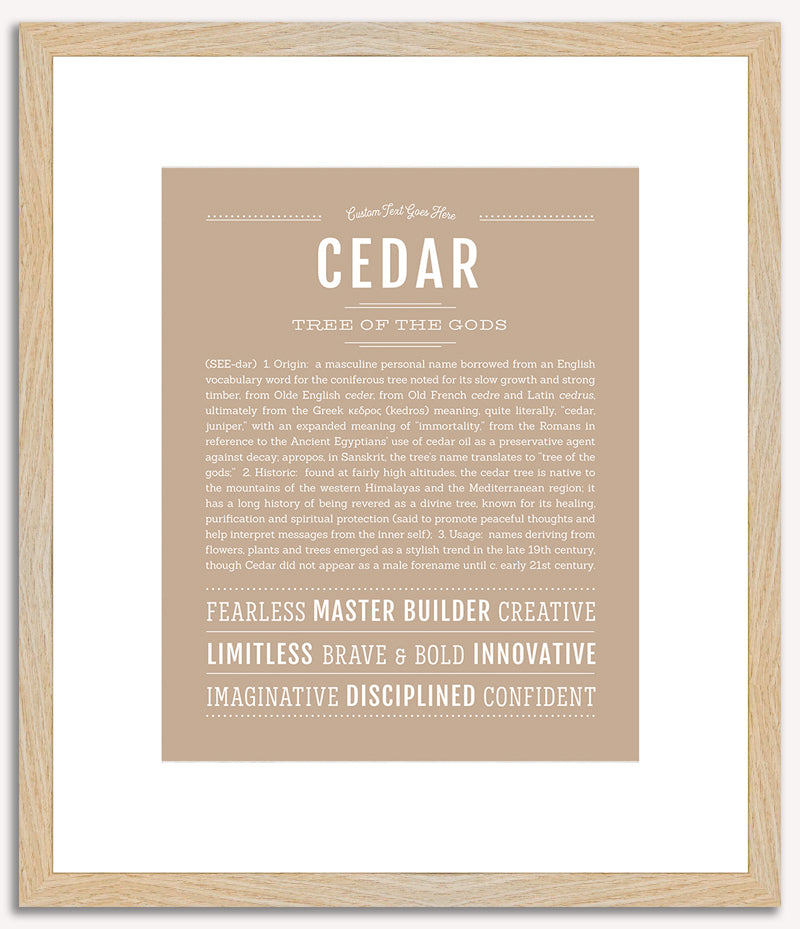 Cedar (male) | Name Art Print