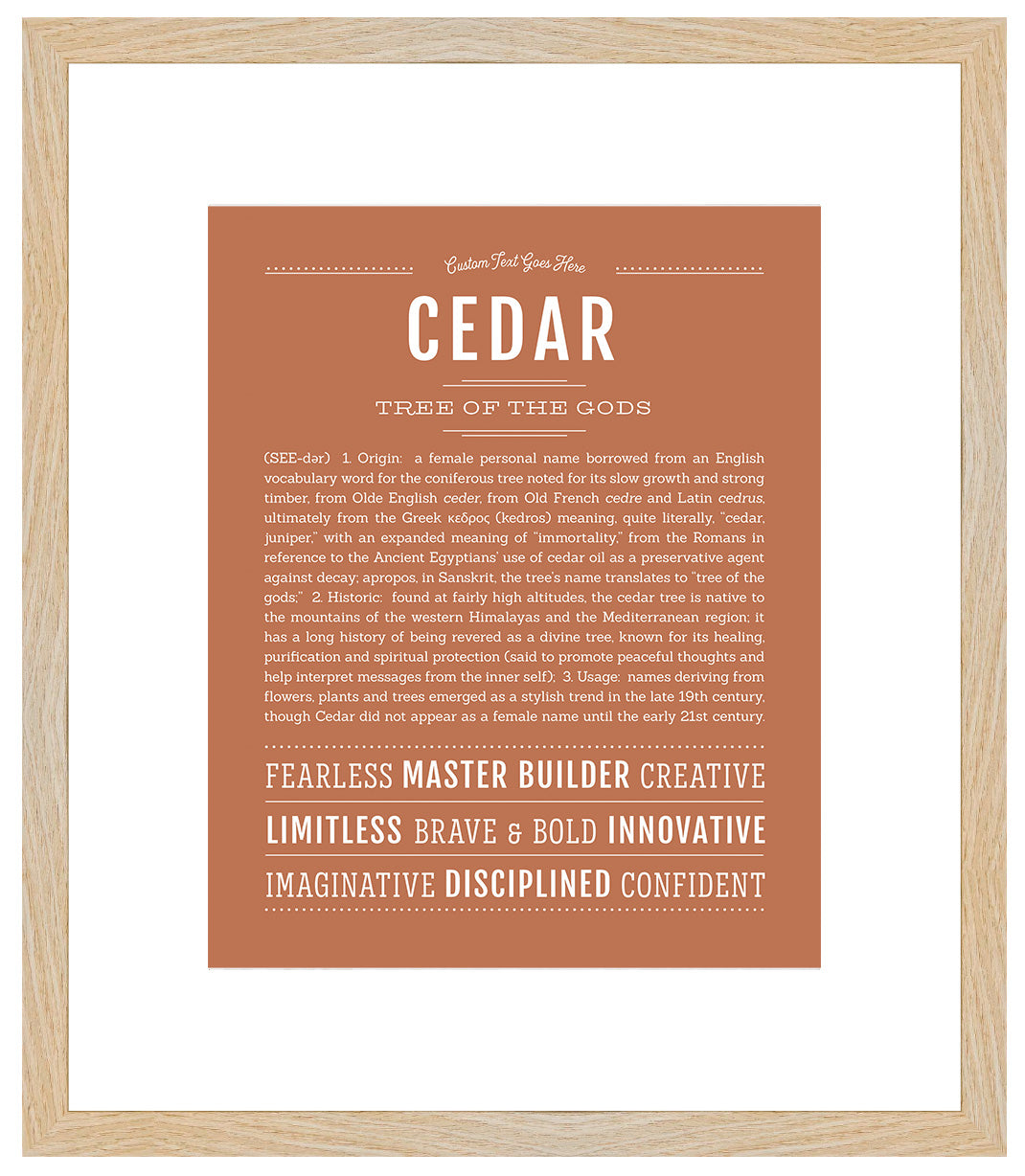 Cedar (female) | Name Art Print