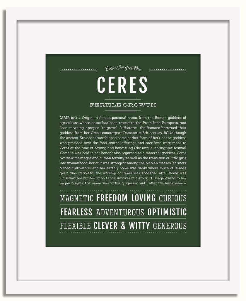 Frame Options | Deep Forest | White Frame, Matted