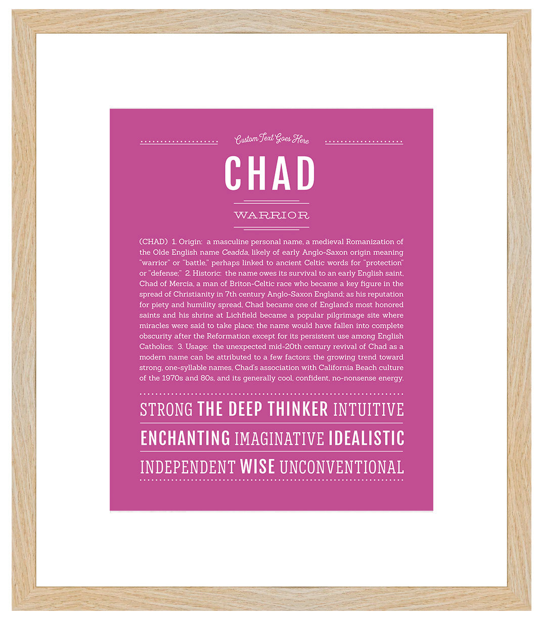 Frame Options | Dark Pink | Maple Frame, Matted