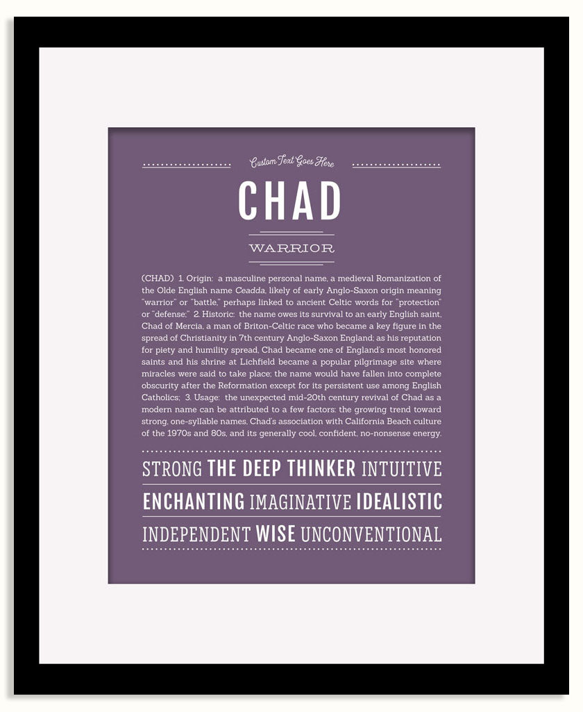 Frame Options | Deep Purple | Black Frame, Matted
