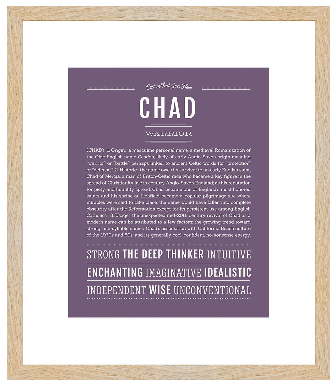 Frame Options | Deep Purple | Maple Frame, Matted