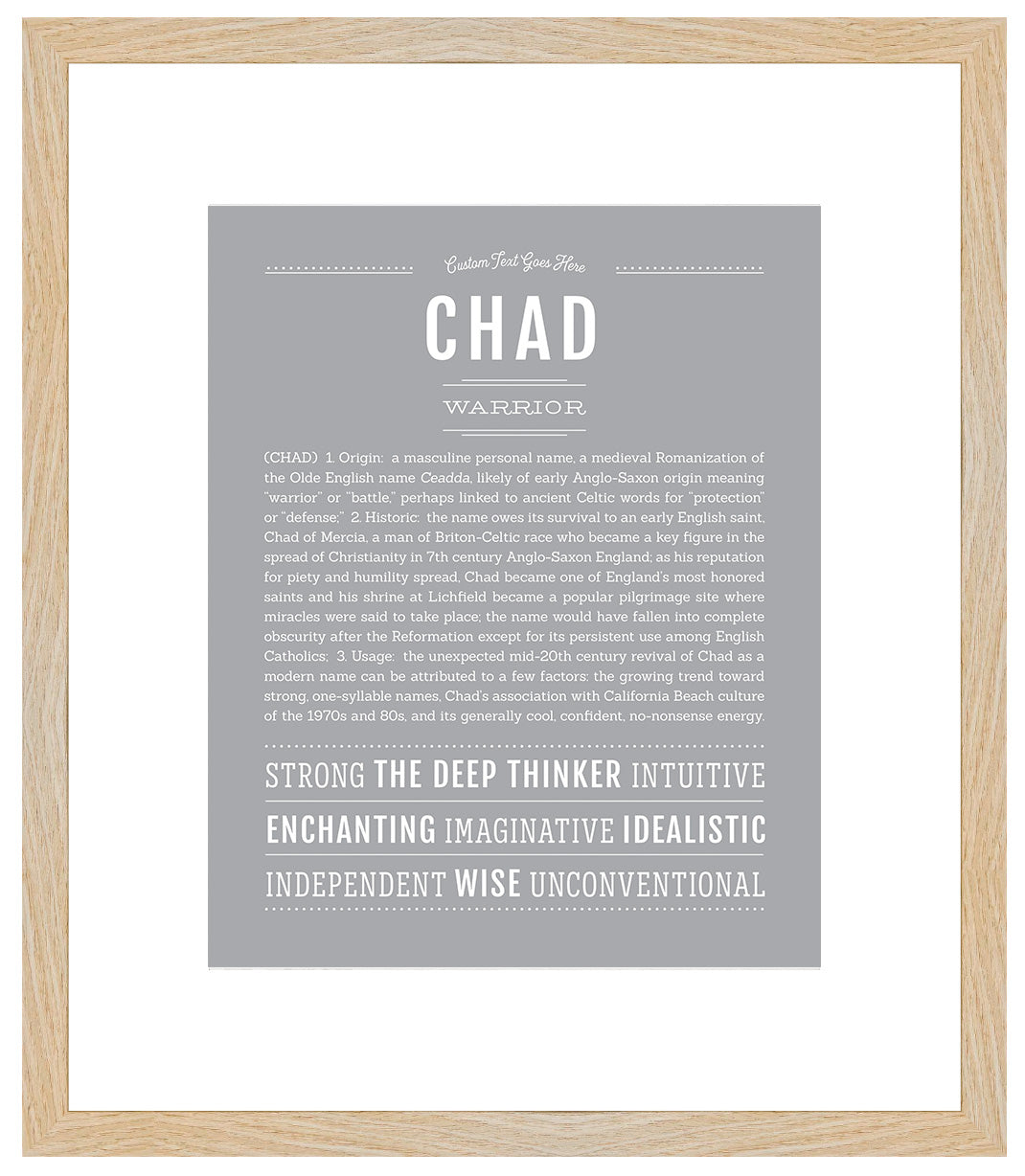 Frame Options | Light Gray | Maple Frame, Matted