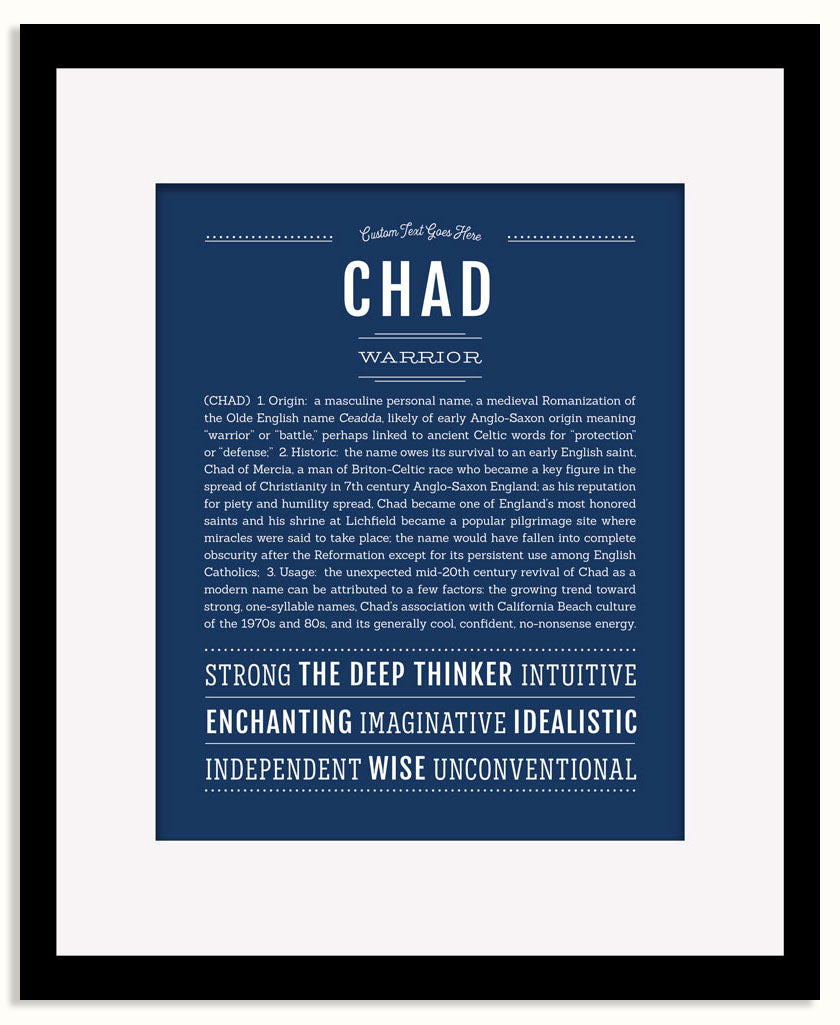 Frame Options | Midnight Blue | Black Frame, Matted