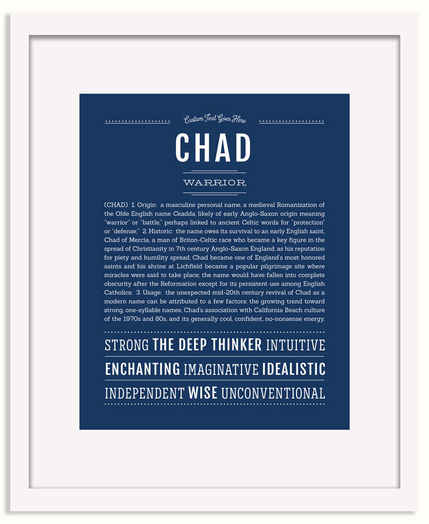 Frame Options | Midnight Blue | White Frame, Matted