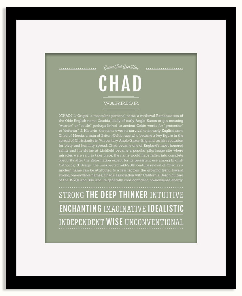 Frame Options | Sage | Black Frame, Matted