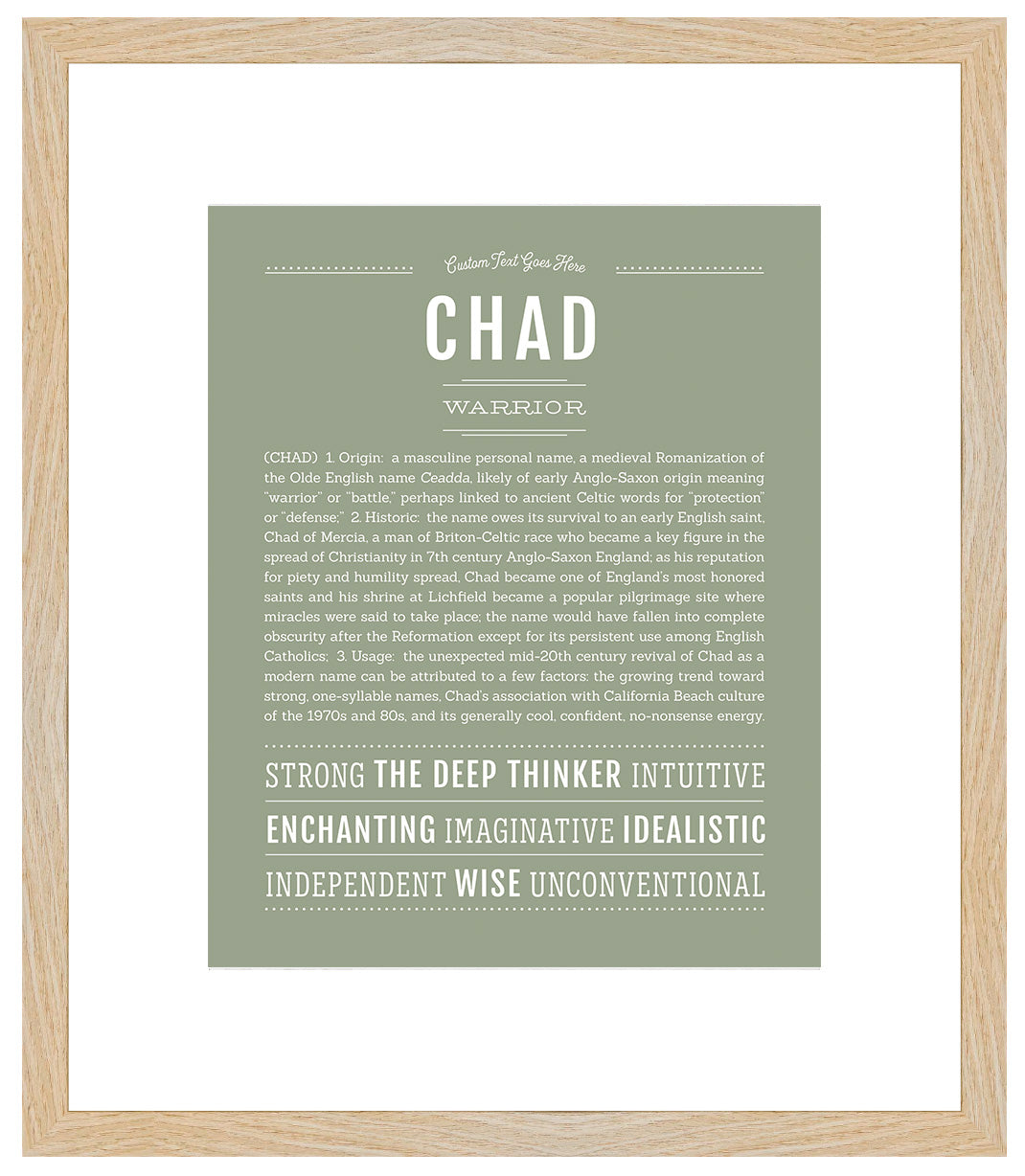 Frame Options | Sage | Maple Frame, Matted